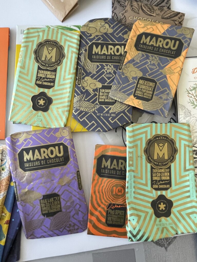 Half a dozen Marou wrappers