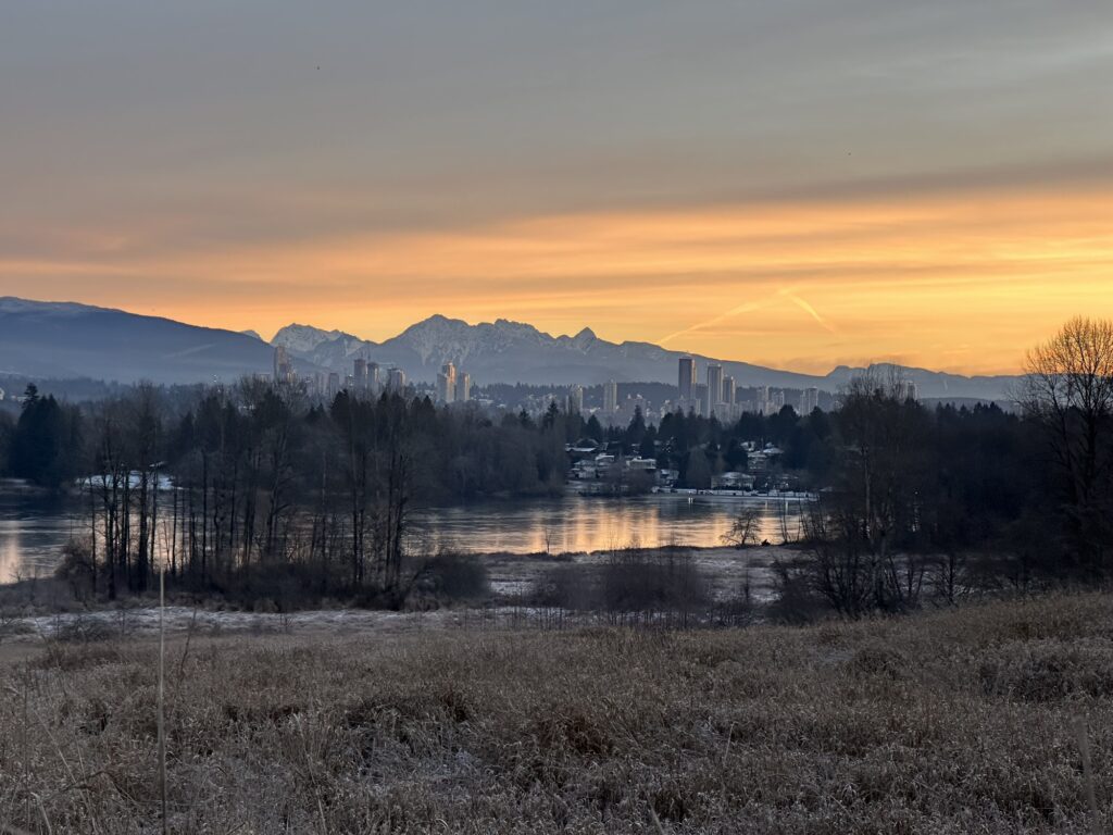 Sunrise over Deer Lake Park in Burnaby, BC