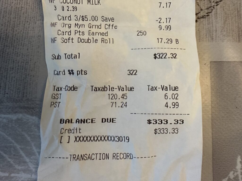 A receipt for $333.33, submitted here as proof!