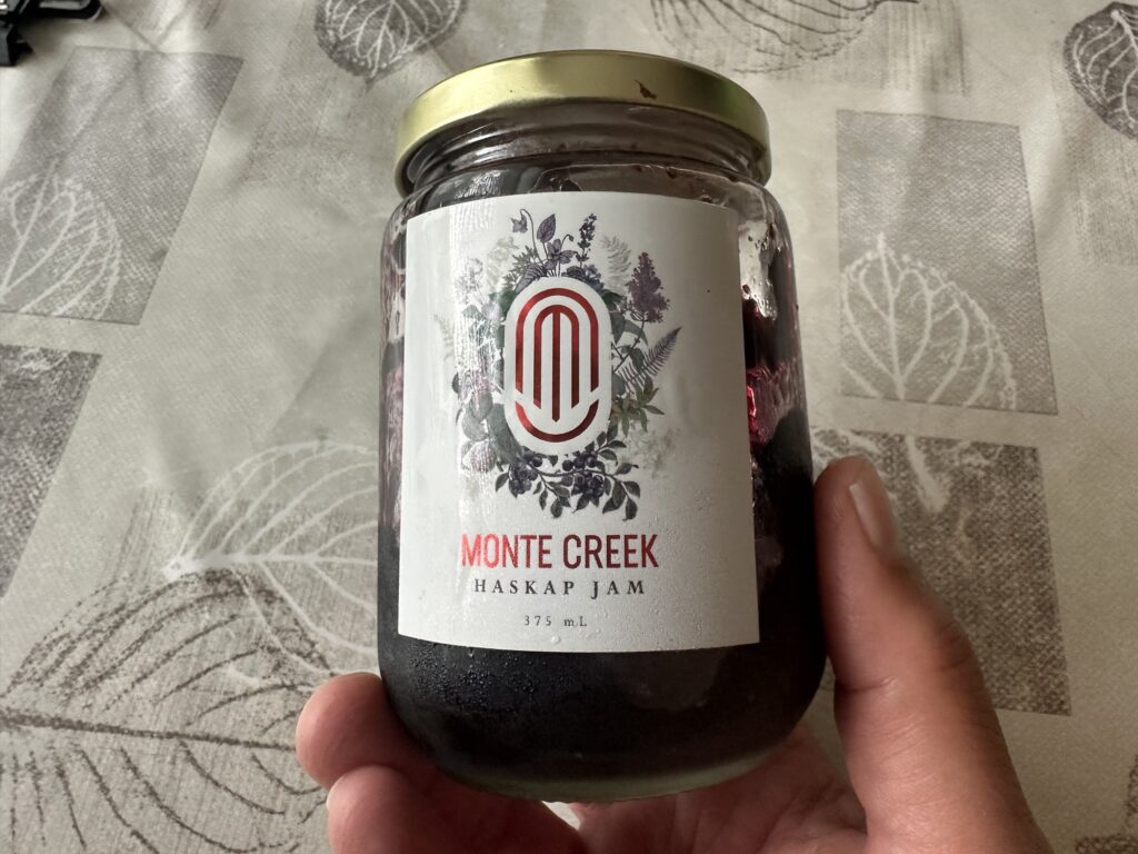 A jar of haskap berry jam from Monte Creek winery in Kamloops.