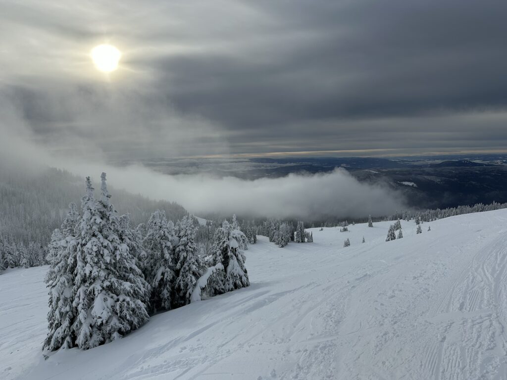 A view from the West Bowl in Sun Peaks, BC