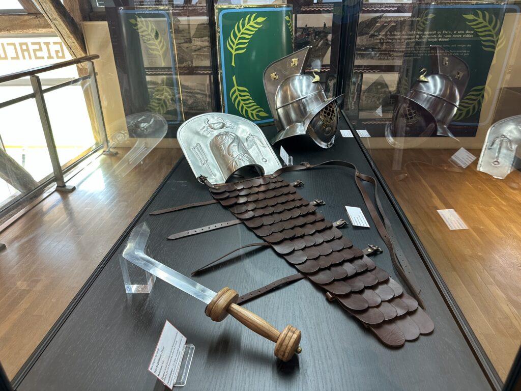 Some gladiatorial gear for the shows they had in the little amphitheatre.
