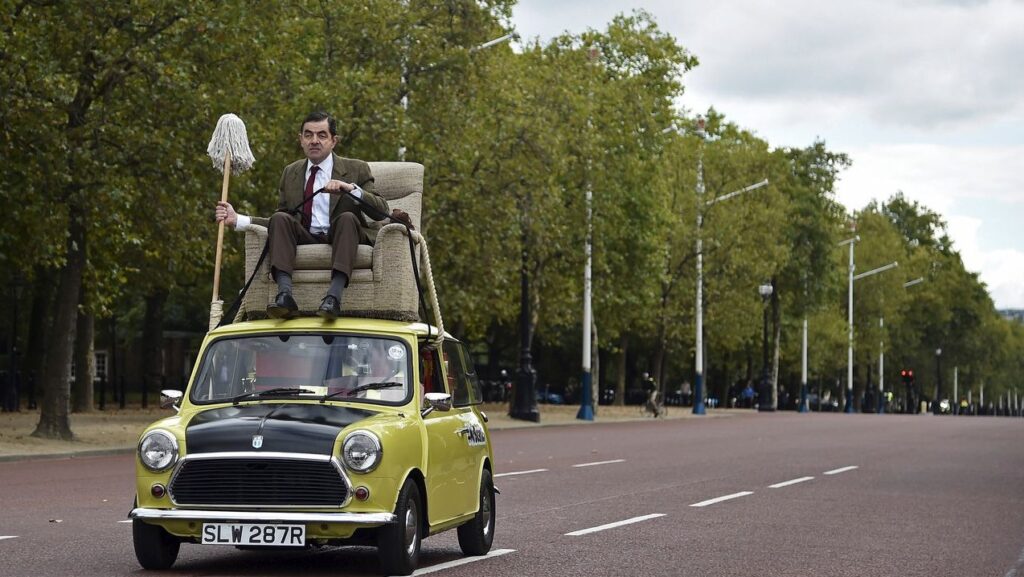 A picture of Mr. Bean's "iconic" driving setup