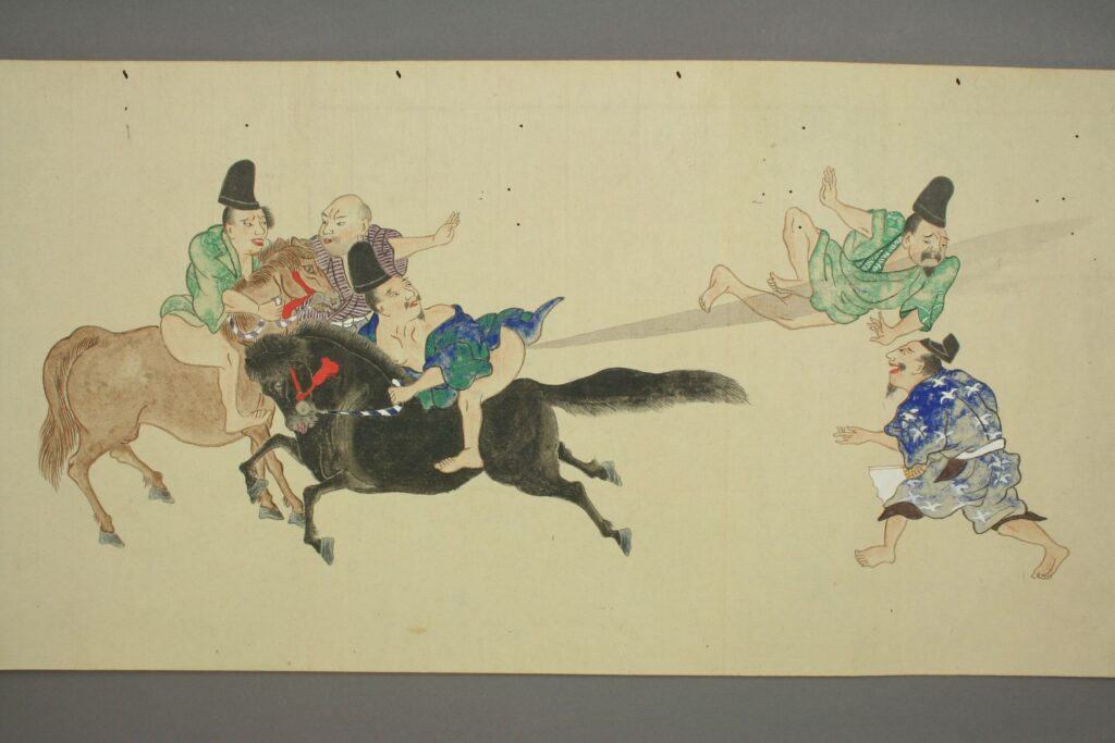 Two horse riders do some drive-by farting. They're like the Huns of Flatulence. Unbeatable.