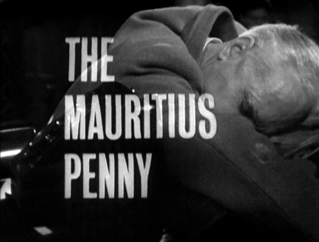 "The Mauritius Penny" has a pretty cool plot: a stamp collector gets murdered because he sees an ultra-rare stamp on a delivery list, gets excited and starts talking about it... only that stamp was just a code-name for a clandestine delivery of weapons for an underground neo-nazi group! Simply picking the "wrong" code-name triggers a series of events that brings the group to the attention of our heroes, Steed and Gale!