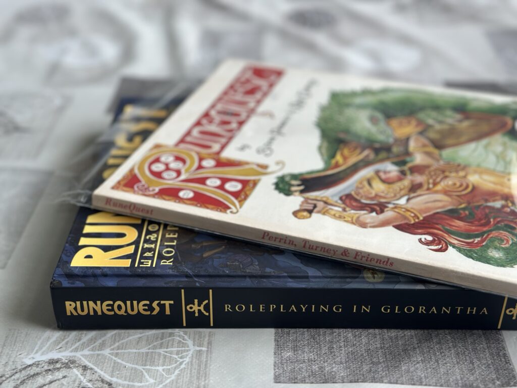 RuneQuest 2nd edition on top of RuneQuest Glorantha.