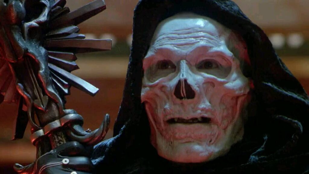 Skeletor's mask is probably the biggest affront to movie makeup ever. The fact that his nostrils are visibly closed with a black mesh will probably haunt me for years.