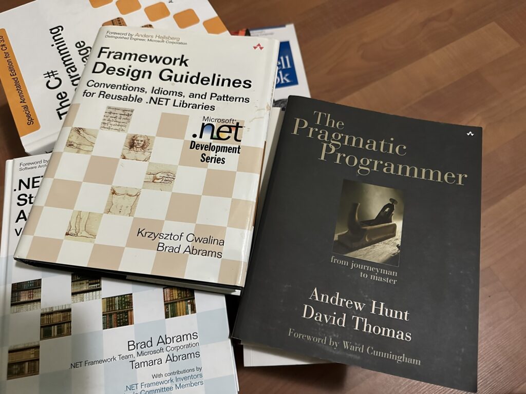 Framework Design Guidelines by Cwalina and Abrams
The Pragmatic Programmer by Hunt and Thomas