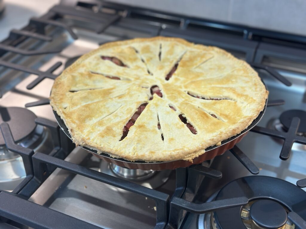 A photo of my latest rhubarb pie, obviously.