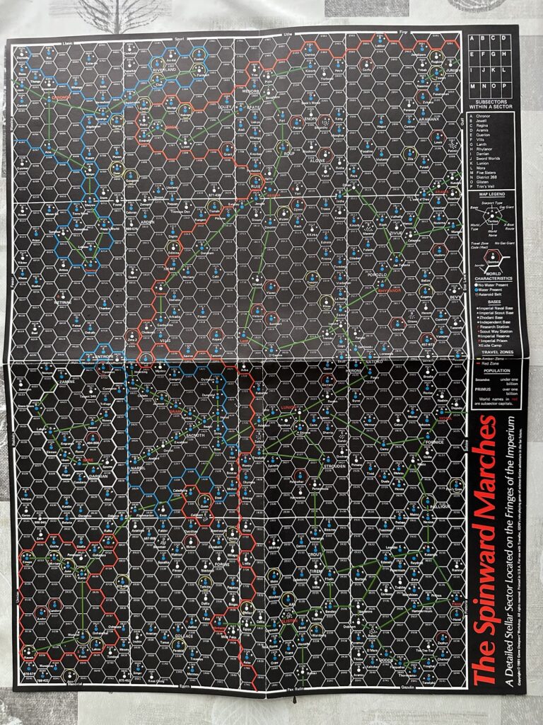 The sector map for the Spinward Marches, in all its hexagonal cartographic glory.