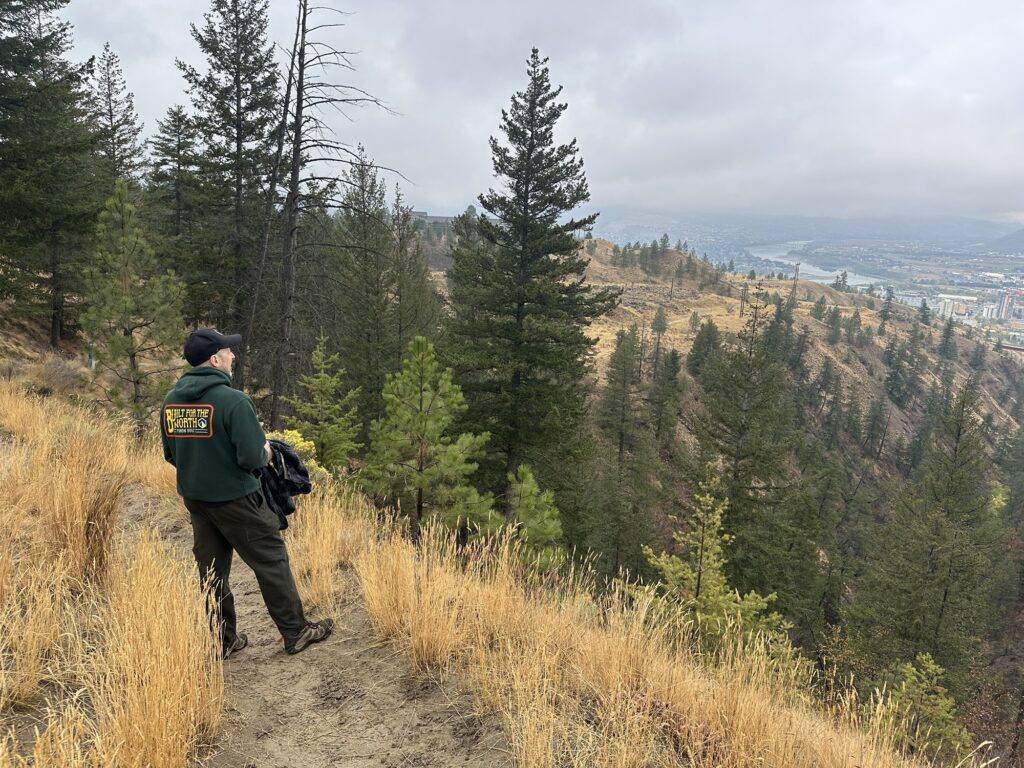 View from the Tom Moore / Billy Miner trails. Francis is enjoying the fresh air.