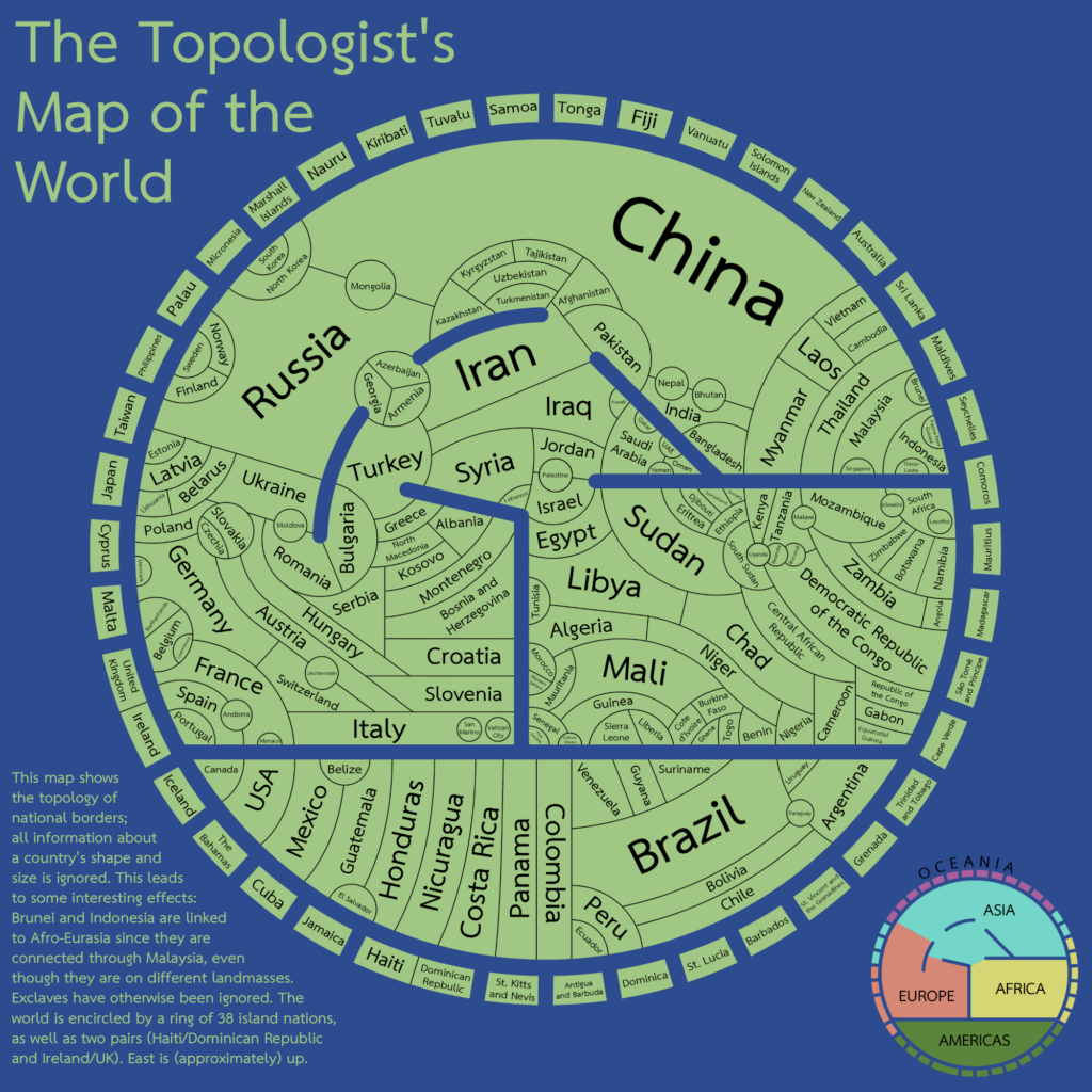 “topologist’s map of the world", by reddit user xilefakamot 