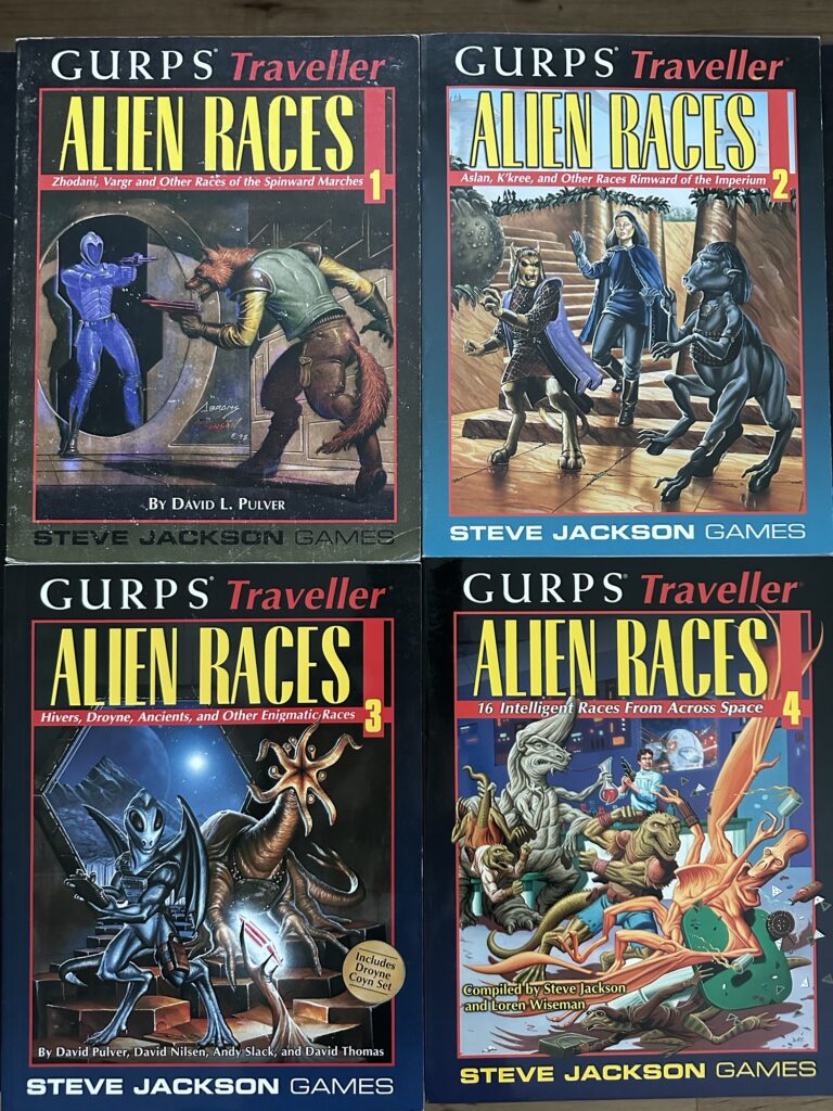 The four "GURPS Traveller Alien Races" books.