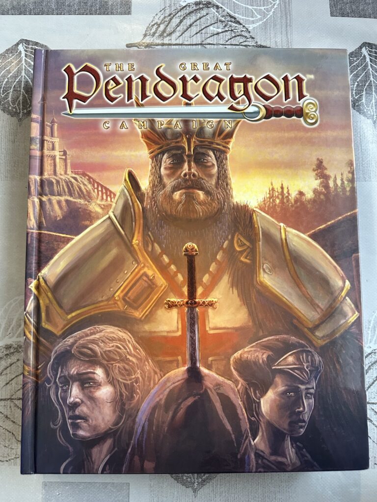 The cover of the Great Pendragon Campaign book.